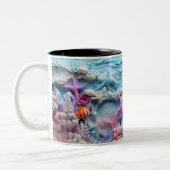 Tasse 2 Couleurs Under the sea Mug, Ocean Vibes Dr ツートーンマグカップ (左)