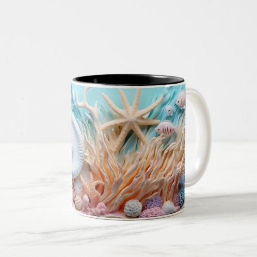 Tasse 2 Couleurs Under the sea Mug, Ocean Vibes Dr ツートーンマグカップ (正面右)