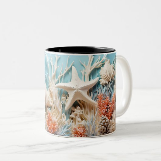 Tasse 2 Couleurs Under the sea Mug, Ocean Vibes Dr ツートーンマグカップ (正面右)