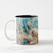 Tasse 2 Couleurs Under the sea Mug, Ocean Vibes Dr ツートーンマグカップ (左)
