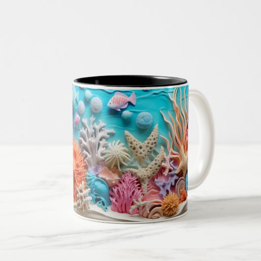 Tasse 2 Couleurs Under the sea Mug, Ocean Vibes Dr ツートーンマグカップ (正面右)