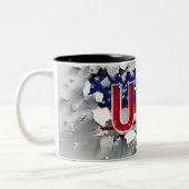 Tasse 2 Couleurs USA Mug, 4th of July Mug, Indepen ツートーンマグカップ (左)