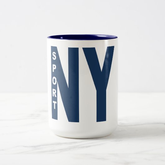 Tasse 444ml blanc/marine NEW YORK SPORT ツートーンマグカップ (中央)