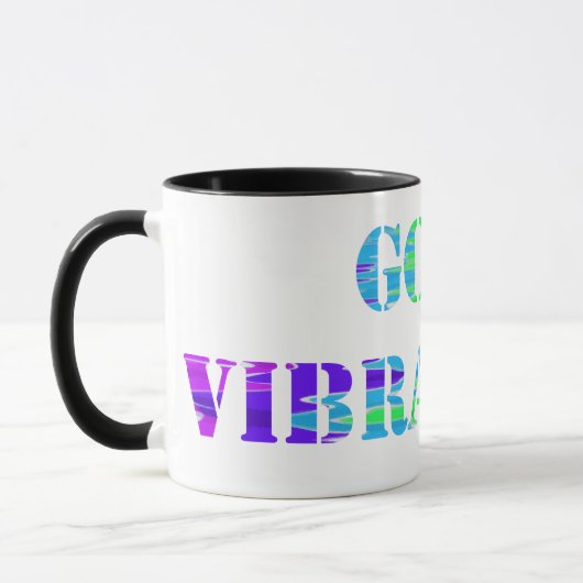 Tasse à café avec inscription GOOD VIBRATIONS マグカップ (左)