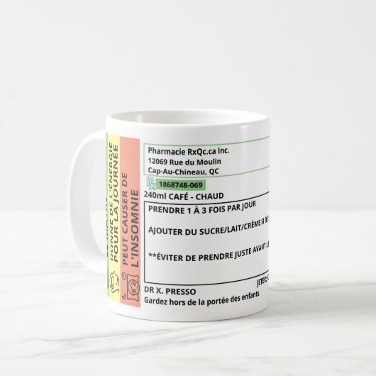 Tasse a cafe RxQc.caコーヒーマグ コーヒーマグカップ (正面左)