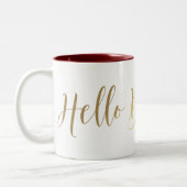 Tasse à deux couleurs, 325 ml Hello Beautiful Gold ツートーンマグカップ (左)