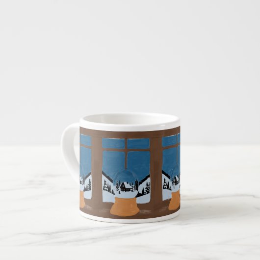 Tasse à Expresso Hivernale Scène de Boule à Neige エスプレッソカップ (正面左)