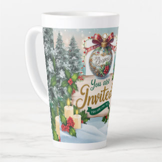 Tasse à Latte de Noël "You're Invited" カフェラテマグ
