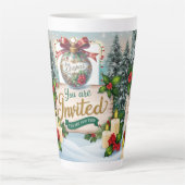 Tasse à Latte de Noël "You're Invited" カフェラテマグ (正面)