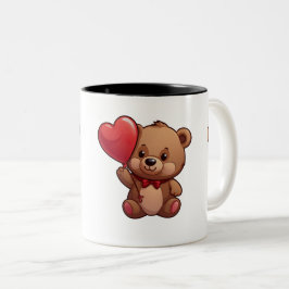 Tasse Amour Ours - Ballon Cœur ツートーンマグカップ