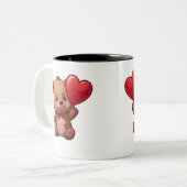 Tasse Amour Ours - Ballon Cœur ツートーンマグカップ (正面左)