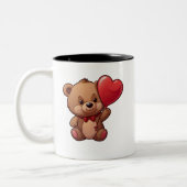 Tasse Amour Ours - Ballon Cœur ツートーンマグカップ (左)