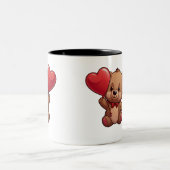 Tasse Amour Ours - Ballon Cœur ツートーンマグカップ (中央)