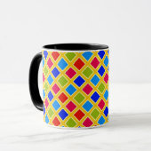 Tasse avec des losanges multicolores マグカップ (正面左)