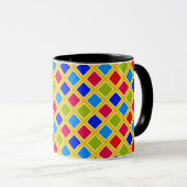 Tasse avec des losanges multicolores マグカップ (正面右)