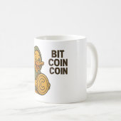Tasse Bit Coin Coin – Mug humoristique canard cryp コーヒーマグカップ (正面右)