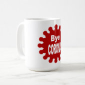 Tasse blanche classique BYE CORONA コーヒーマグカップ (正面左)