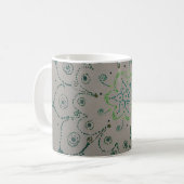 Tasse Blume grün コーヒーマグカップ (正面左)