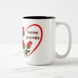 Tasse Bonne journée avec Rose ツートーンマグカップ