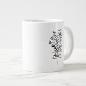 Tasse Bouquet de Fleurs personnalisée prénom ジャンボコーヒーマグカップ (正面右)
