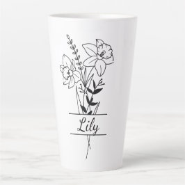 Tasse Bouquet Fleurs Jonquilles personnalisée  カフェラテマグ