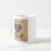 Tasse Café en Grains & Feuilles Vertes コーヒーマグカップ (正面左)