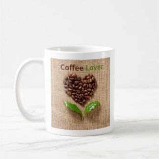 Tasse Café en Grains & Feuilles Vertes コーヒーマグカップ