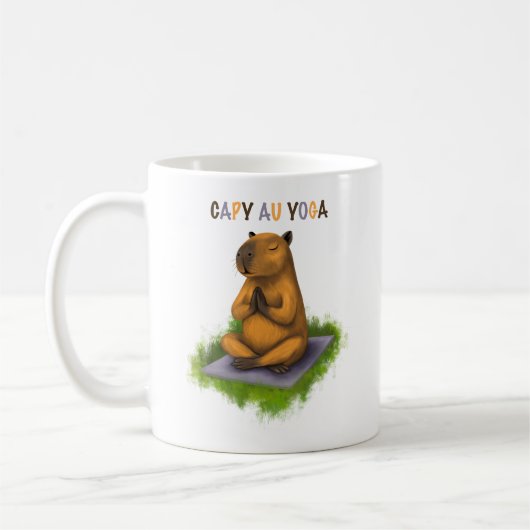 Tasse capybara au yoga コーヒーマグカップ (左)