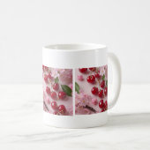 Tasse Cerises Rouges & Fleurs de Cerisier – Mug en コーヒーマグカップ (正面右)