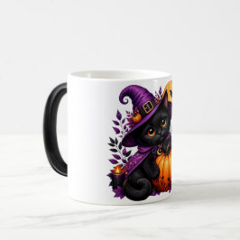 Tasse Chat Noir Halloween Kawaii – Chat Sorcière, モーフィングマグカップ