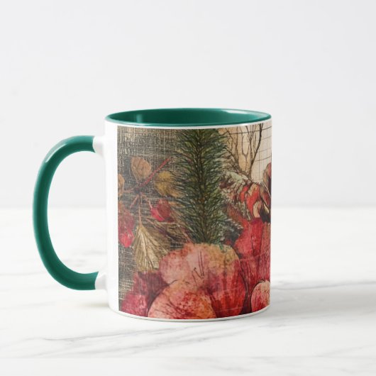 Tasse Christmas Collage Junk Journal Var06 マグカップ (左)