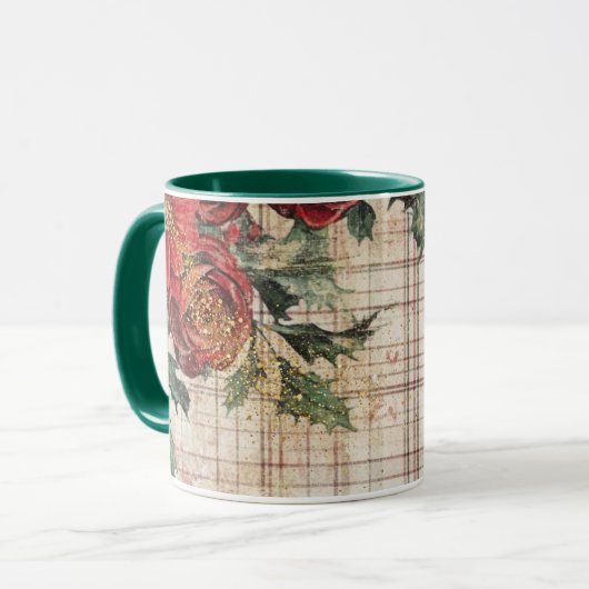 Tasse Christmas Collage Junk Journal Var07 マグカップ (正面左)