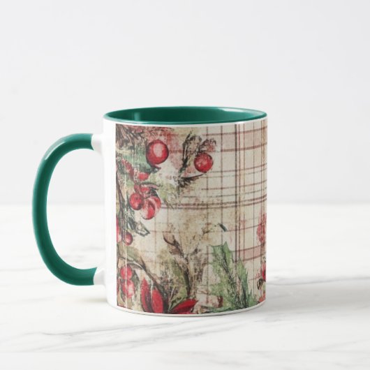 Tasse Christmas Collage Junk Journal Var08 マグカップ (左)