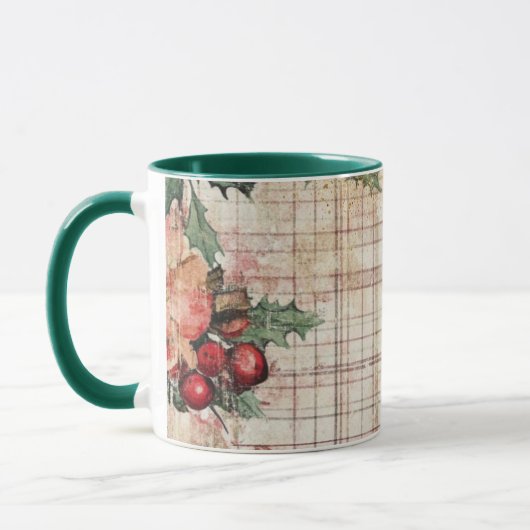 Tasse Christmas Collage Junk Journal Var09 マグカップ (左)