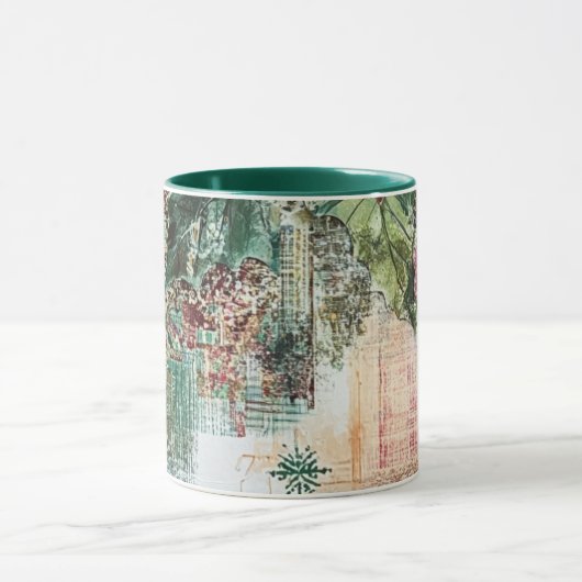 Tasse Christmas Collage Junk Journal Var10 マグカップ (中央)