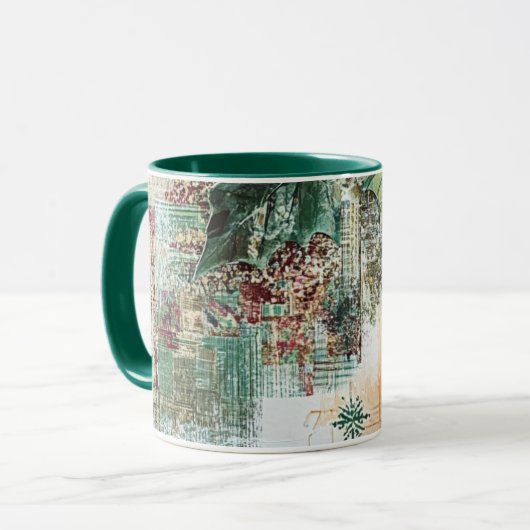 Tasse Christmas Collage Junk Journal Var10 マグカップ (正面左)