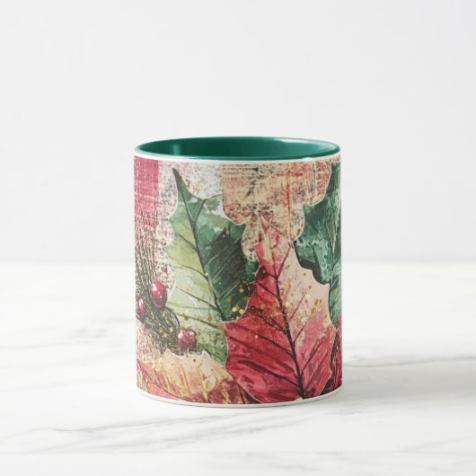 Tasse Christmas Collage Junk Journal Var11 マグカップ (中央)