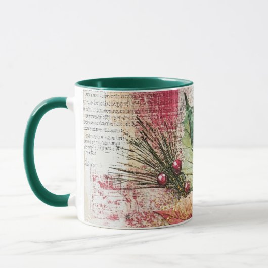 Tasse Christmas Collage Junk Journal Var11 マグカップ (左)