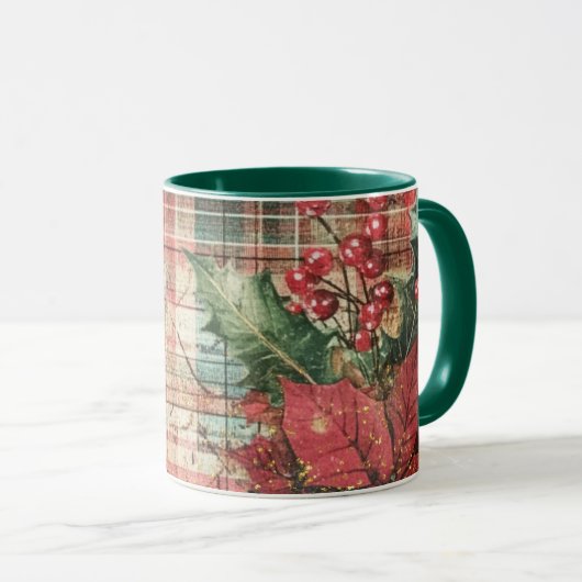 Tasse Christmas Collage Junk Journal Var14 マグカップ (正面右)