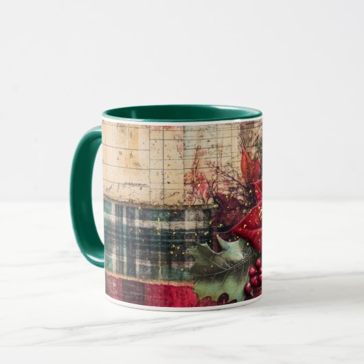 Tasse Christmas Collage Junk Journal Var15 マグカップ (正面左)