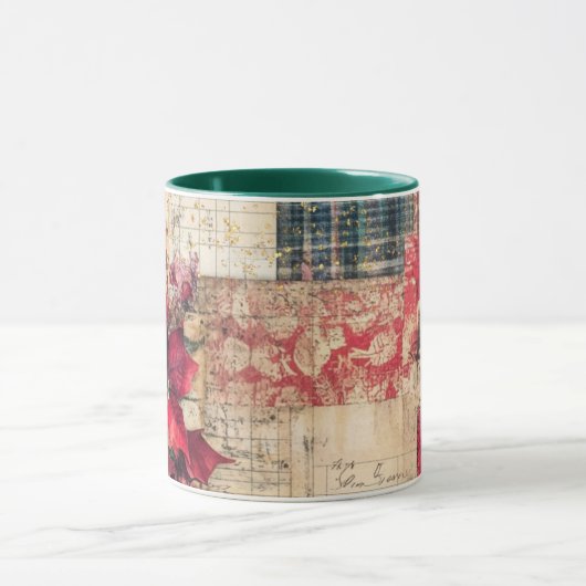Tasse Christmas Collage Junk Journal Var16 マグカップ (中央)