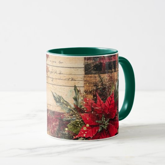 Tasse Christmas Collage Junk Journal Var18 マグカップ (正面右)