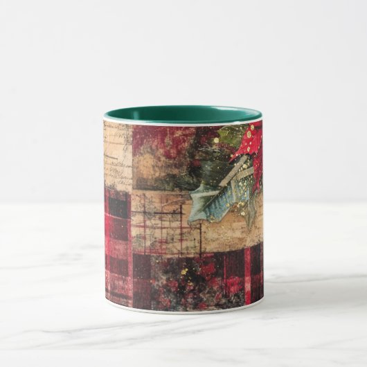 Tasse Christmas Collage Junk Journal Var19 マグカップ (中央)