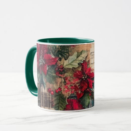 Tasse Christmas Collage Junk Journal Var21 マグカップ (正面左)