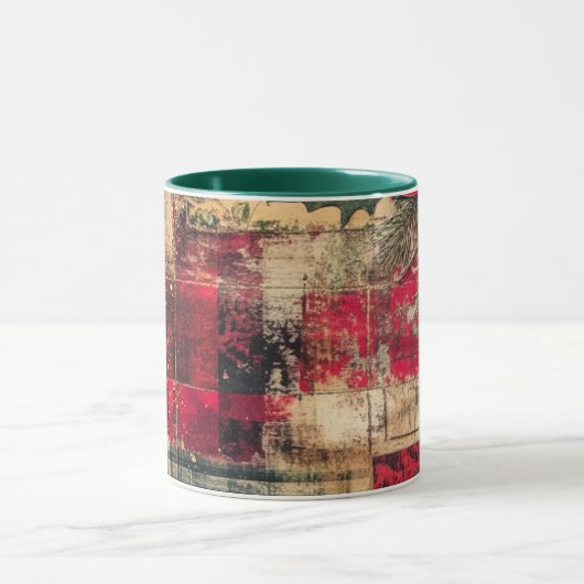 Tasse Christmas Collage Junk Journal Var22 マグカップ (中央)