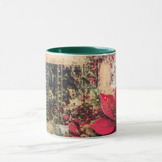 Tasse Christmas Collage Junk Journal Var23 マグカップ (中央)