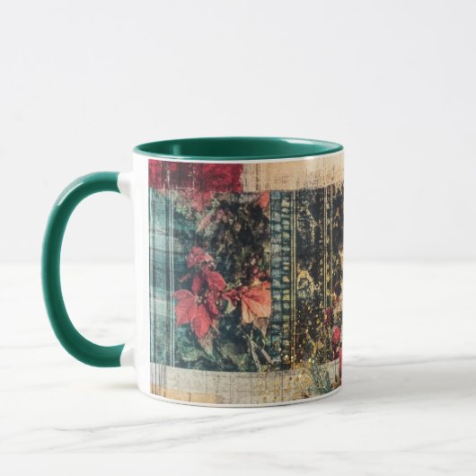 Tasse Christmas Collage Junk Journal Var23 マグカップ (左)