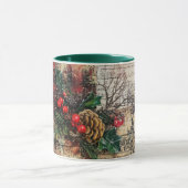 Tasse Christmas Collage Junk Journal Var24 マグカップ (中央)