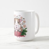 Tasse Cochon d'Inde Espiègle au Jardin de Fraise コーヒーマグカップ (正面右)
