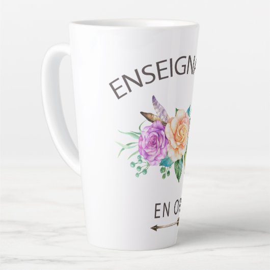 Tasse de cafe ensegnante en or カフェラテマグ (左アングル)